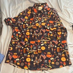 RSVLTS Parks and Recreation Themed Shirt - Navy and Orange